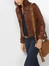 shrunken leather jacket michael kors|Michael Kors leather jacket women's.